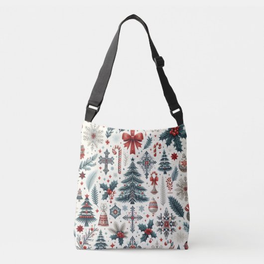 kerstpatroon crossbody tas (Voorkant)