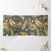 Kerstpatroon, Dennensneeuw 2 Drieluik Wenskaart (Binnen)