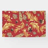 Kerstpatroon, Dennensneeuw 3 Spandoek (Horizontaal)