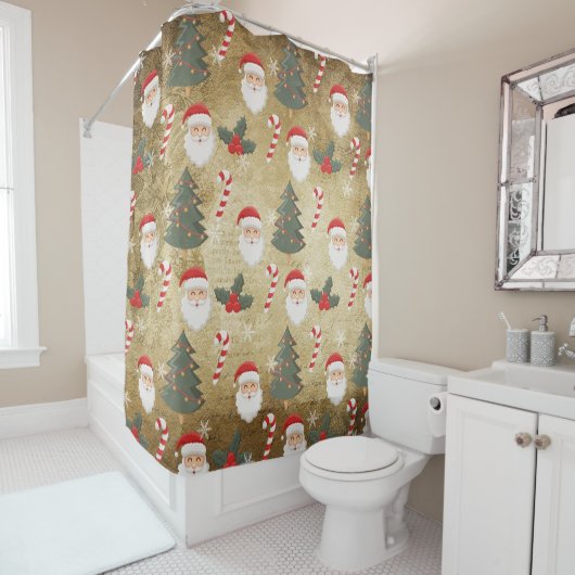  kerstpatroon douchegordijn (In situ)