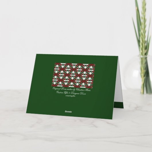 kerstpatroon feestdagen kaart (Achterkant)