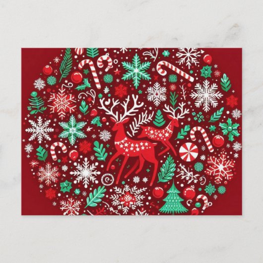 kerstpatroon feestdagenkaart (Voorkant)