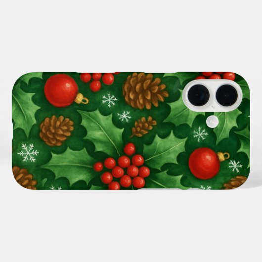 kerstpatroon | Feestelijk vakantieontwerp Case-Mate iPhone Case (Achterkant (horizontaal))