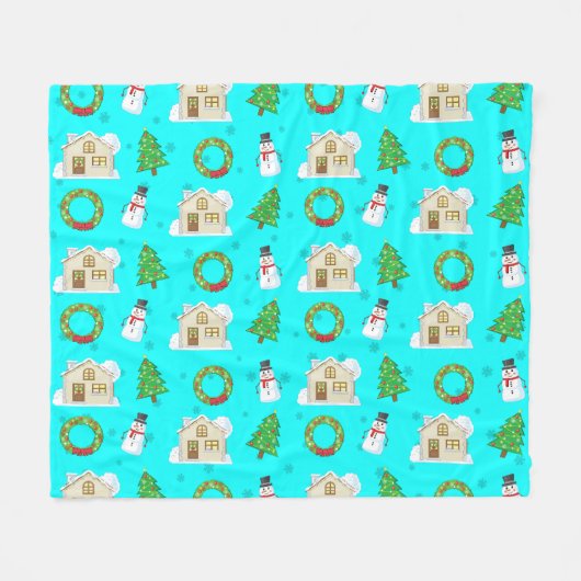 Kerstpatroon   fleece deken (Voorkant (Horizontaal))