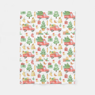 kerstpatroon fleece deken