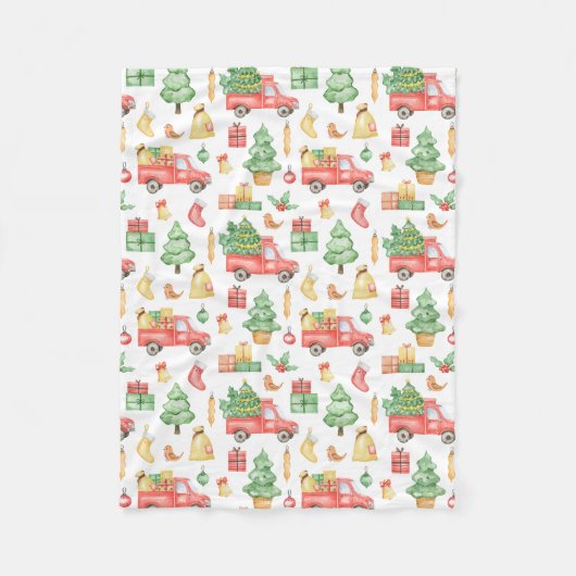  kerstpatroon fleece deken (Voorkant)