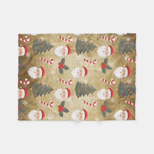  kerstpatroon fleece deken (Voorkant (Horizontaal))