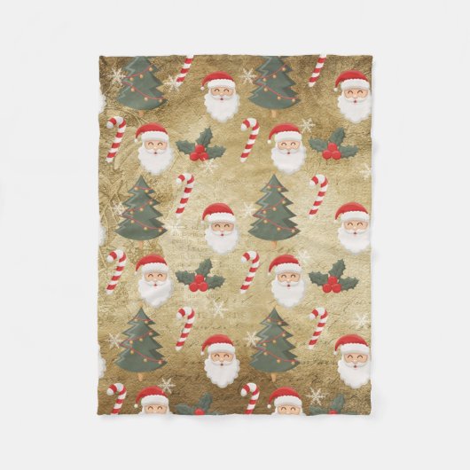  kerstpatroon fleece deken (Voorkant)