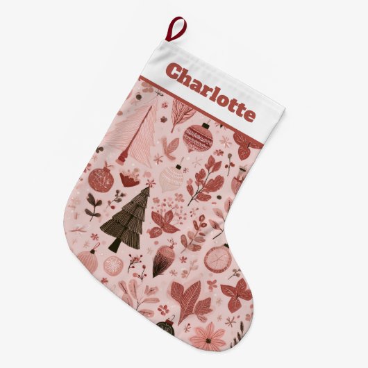 Kerstpatroon Foto | Roze Kerstsok (Voorkant (Hangend))