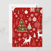 Kerstpatroon Gevouwen Wenskaart Briefkaart (Voorkant / Achterkant)