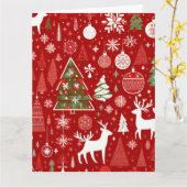 Kerstpatroon Gevouwen Wenskaart Kaart (Gele Bloem)