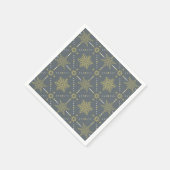 Kerstpatroon grijs en goudsneeuwvlokken servetten (Hoek)