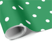 Kerstpatroon groen en wit stip modern schattig cadeaupapier (Rol Hoek)