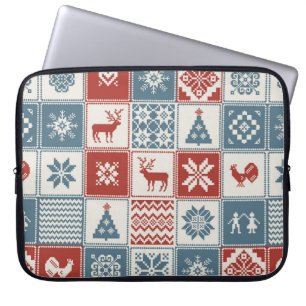 kerstpatroon in lappendeken. Traditioneel Laptop Sleeve