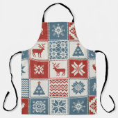 kerstpatroon in lappendeken. Traditioneel Schort (Voorkant)
