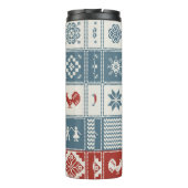 kerstpatroon in lappendeken. Traditioneel Thermosbeker (Achterkant)