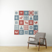 kerstpatroon in lappendeken. Traditioneel Wandkleed (In situ)