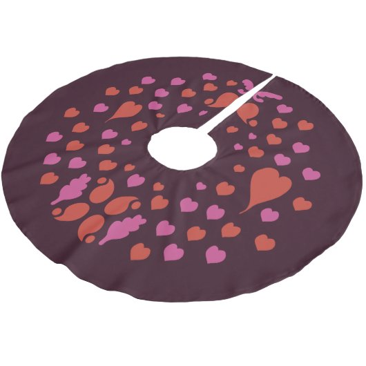 Kerstpatroon in rood en roze kerstboom rok (Gekanteld)