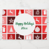 Kerstpatroon in rood sparkling wijnetiket (Enkel label)