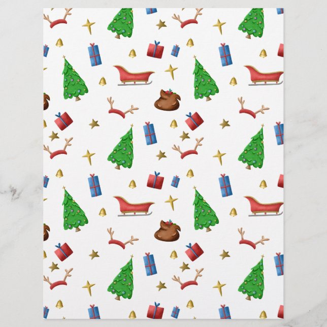 Kerstpatroon in wit en zwart scrapboek (Voorkant)