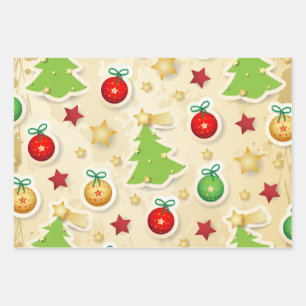 kerstpatroon inpakpapier vel