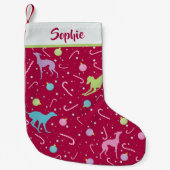 kerstpatroon Italiaans windhond silhouet Kleine Kerstsok (Voorkant)