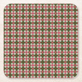 kerstpatroon kartonnen onderzetters