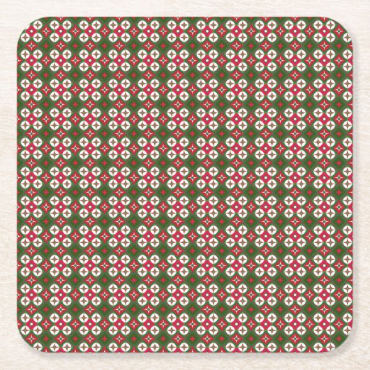 kerstpatroon kartonnen onderzetters (Voorkant)