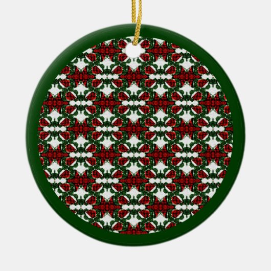 kerstpatroon keramisch ornament (Voorkant)
