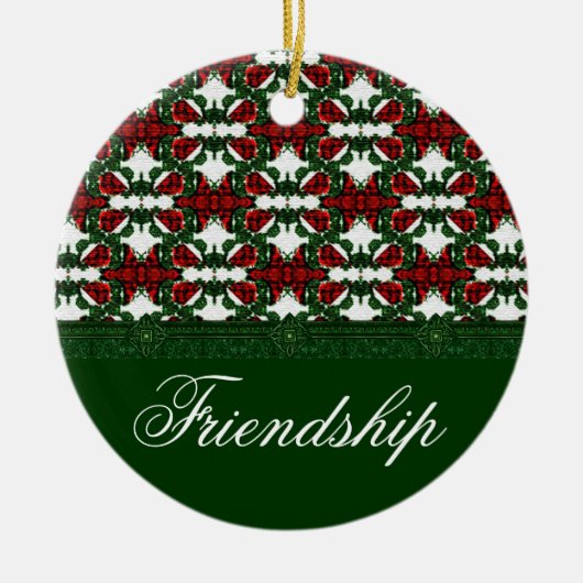 kerstpatroon keramisch ornament (Voorkant)
