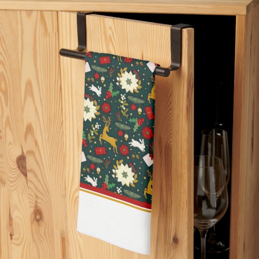 Kerstpatroon keukendoek theedoek (Derde Gevouwen)