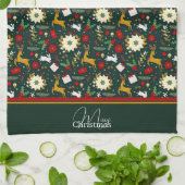 Kerstpatroon keukendoek theedoek (Gevouwen)