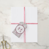 Kerstpatroon Klassiek rood en groen Cadeaulabel (Met Touw)