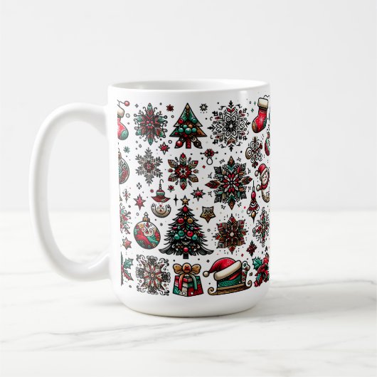 kerstpatroon koffiemok (Links)