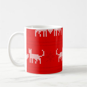 kerstpatroon kruisstikkende katten die verliefd zi koffiemok
