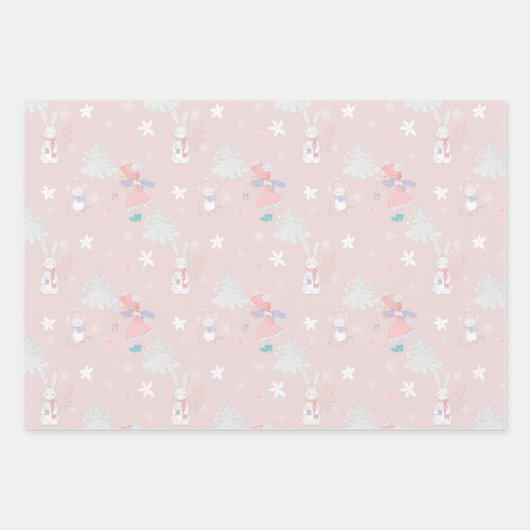 🎄 kerstpatroon met aangepaste tekst inpakpapier vel (Voorkant)