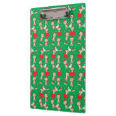 Kerstpatroon met aap rood groen klembord (Links)