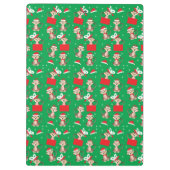 Kerstpatroon met aap rood groen klembord (Achterkant)