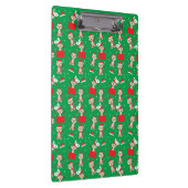 Kerstpatroon met aap rood groen klembord (Rechts)