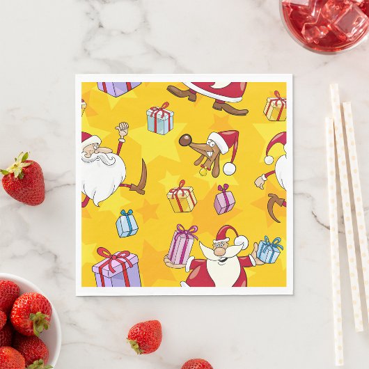 Kerstpatroon met cadeaus en sterren van de Kerstma Servet