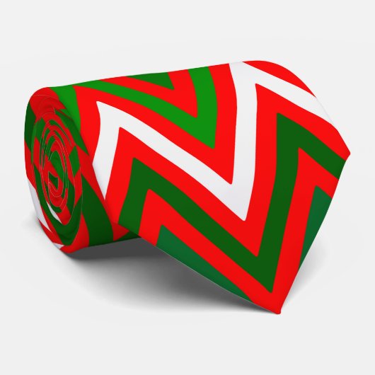 Kerstpatroon met Chevrons Stropdas (Opgerold)