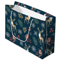 kerstpatroon met Deer & Bullfinches Blue