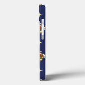 Kerstpatroon met een lantaarn op blauw Case-Mate iPhone case (Achterkant / Links)