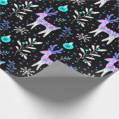 Kerstpatroon met herten in neon cadeaupapier (Hoek)
