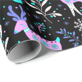 Kerstpatroon met herten in neon cadeaupapier (Rol Hoek)
