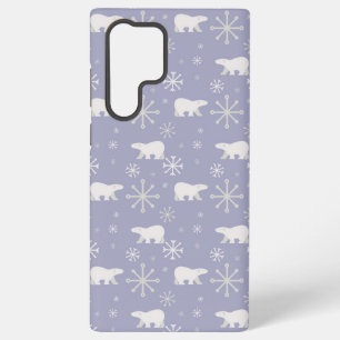 Kerstpatroon met ijsberen en sneeuwvlokken samsung galaxy hoesje