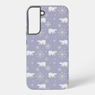 Kerstpatroon met ijsberen en sneeuwvlokken samsung galaxy hoesje