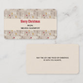 Kerstpatroon met jute Woodland-dieren Visitekaartje (Voorkant / Achterkant)