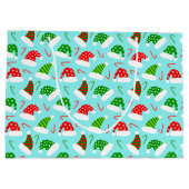 Kerstpatroon met kerstmis en snoepstokbonen groot cadeauzakje (Achterkant)