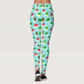 Kerstpatroon met kerstmis en snoepstokbonen leggings (Achterkant)